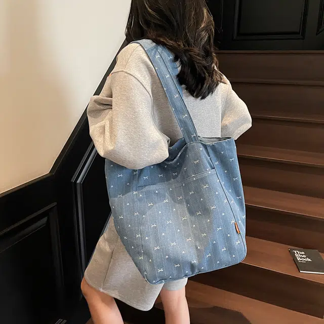 笛贝嘉 日系原宿复古托特包森系百搭出游学生上课 布 单肩包 女款 多色