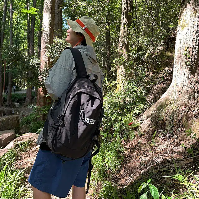 笛贝嘉 韩版潮牌简约休闲字母大容量旅行背包书包轻便 尼龙 双肩包 常规 男女同款情侣款 多色