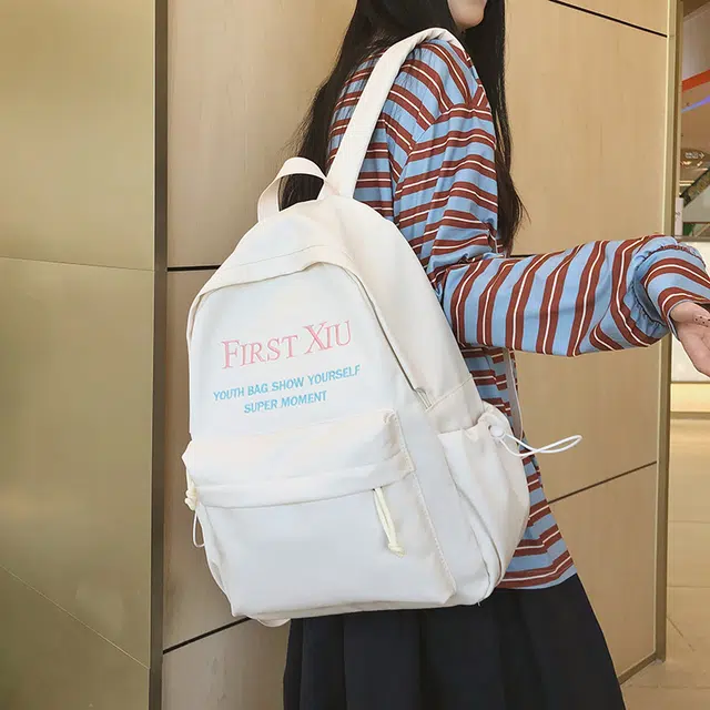 笛贝嘉 韩版刺绣字母轻便百搭时尚 尼龙 双肩包 男女同款情侣款 多色
