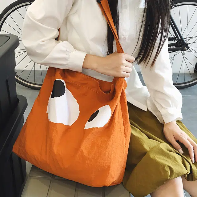 笛贝嘉 森系百搭大容量可爱卡通大眼睛 尼龙 单肩斜挎包 女款 多色