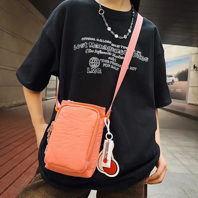 笛贝嘉 韩版简约纯色百搭轻便洋气 尼龙 单肩包 男女同款情侣款 多色