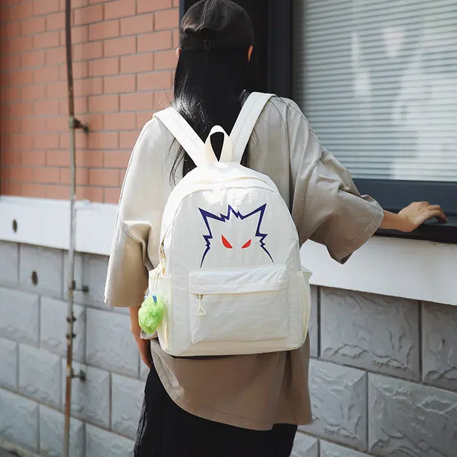 笛贝嘉 恶魔小怪兽卡通日系百搭通勤 尼龙 双肩包 常规 男女同款情侣款 多色