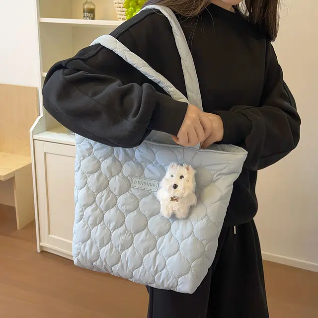 笛贝嘉 托特包学生上课包时尚轻便可爱 涤纶 单肩包 常规 女款 多色