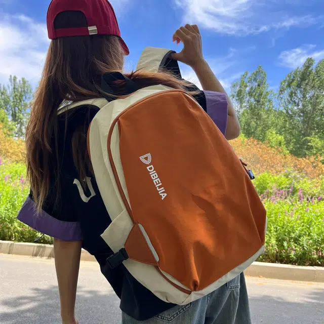 笛贝嘉 潮牌拼色通勤背包旅行运动多用电脑包 尼龙 双肩包 常规 男女同款情侣款 多色