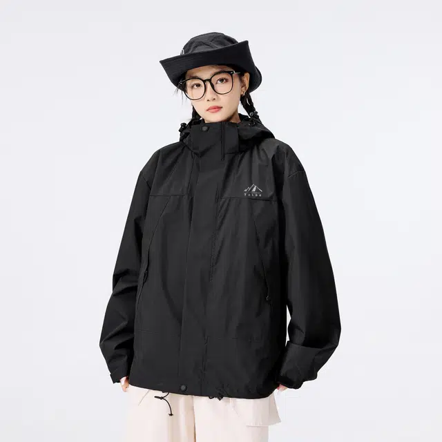 雅鹿  美式高街潮流休闲日常舒适百搭通勤连帽宽松  防水防风保暖冲锋衣 男女同款