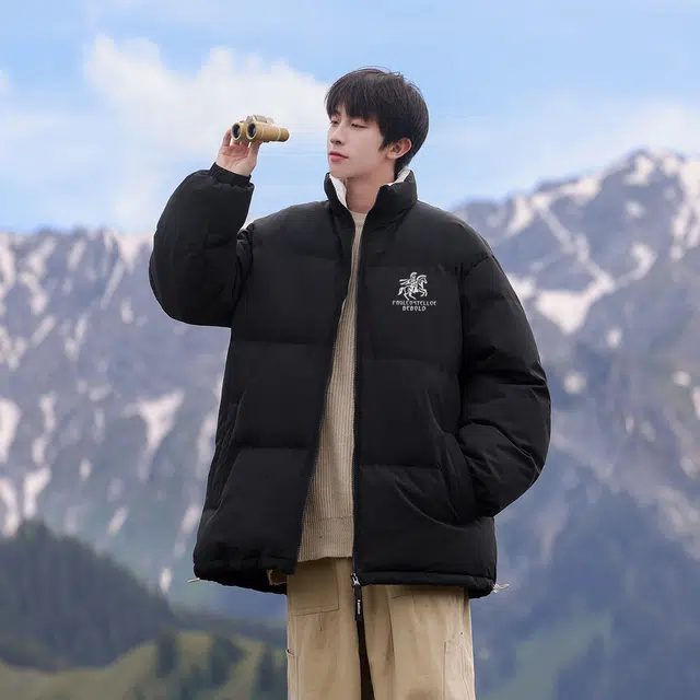 PAUL COSTELLOE Retro Letter Logo Puffer Jacket