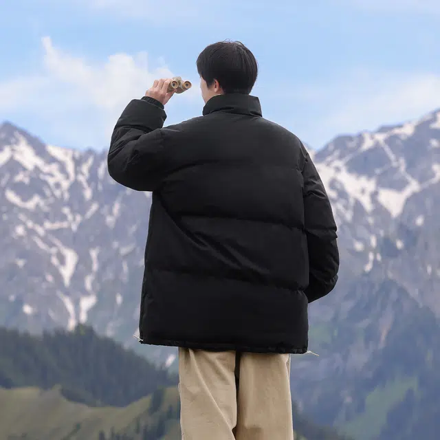 PAUL COSTELLOE Retro Letter Logo Puffer Jacket