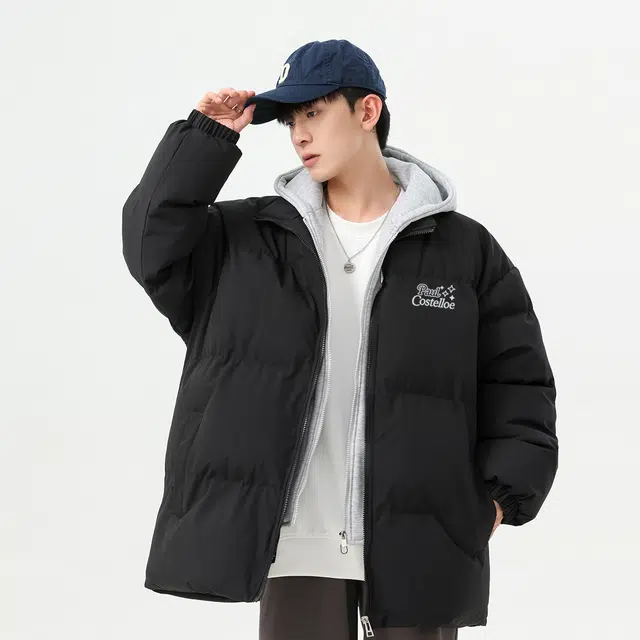 PAUL COSTELLOE Star Print Hooded Puffer Jacket