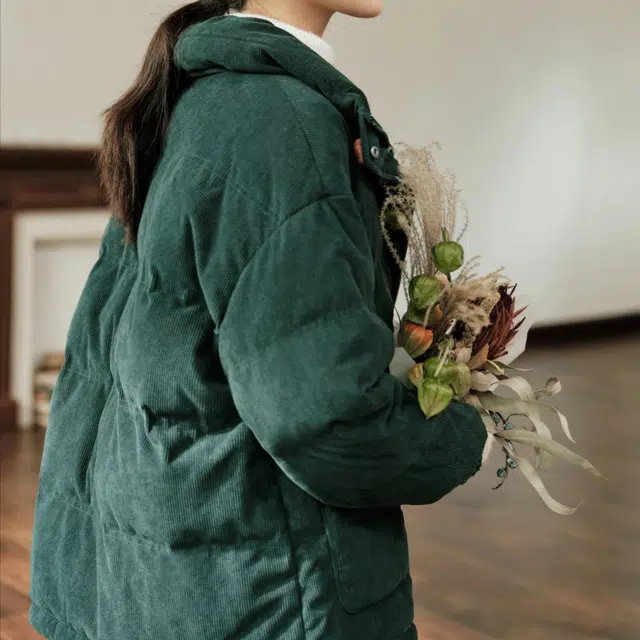 茵曼 立领短款加厚舒适细腻柔和亲肤外套羽绒服 女款