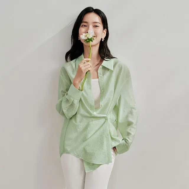 茵曼 莱赛尔设计感多扣衬衫 女款