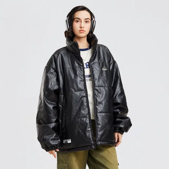 蜡笔小新 卡通小新印花保暖纯色下摆可调节加厚休闲宽松面包棉服外套 男女同款