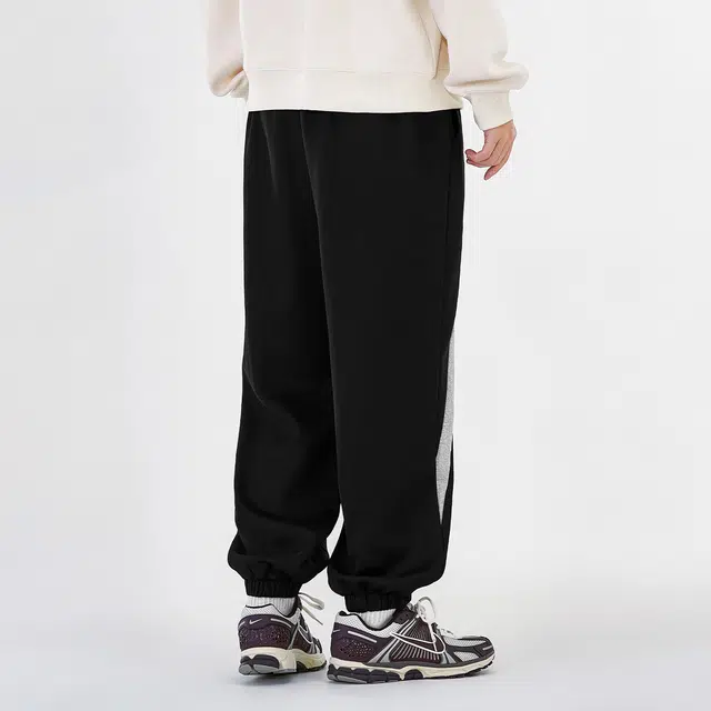 蜡笔小新 卡通小新刺绣抽绳宽松休闲裤 男女同款