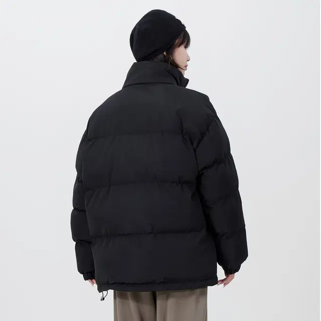 蜡笔小新 趣味卡通字母印花保暖纯色加厚立领面包棉服外套 男女同款