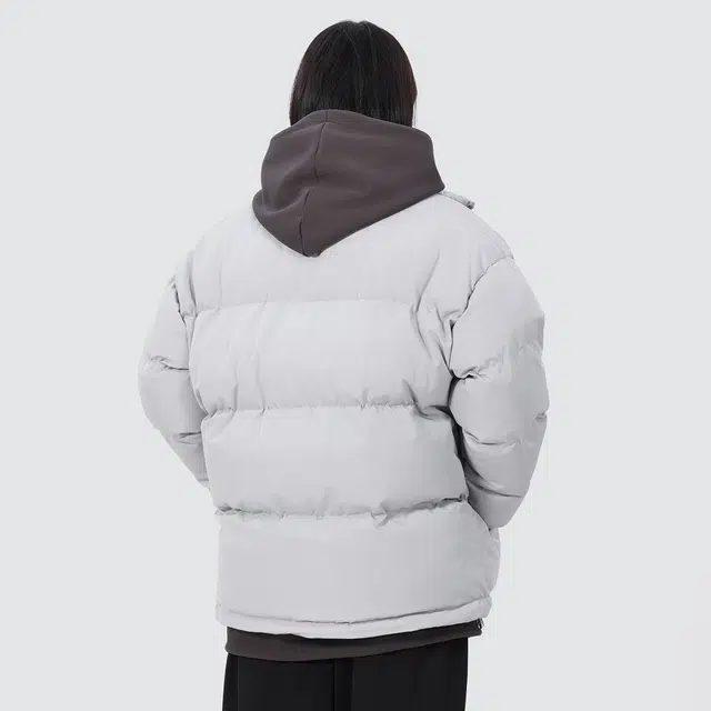 蜡笔小新 纯色卡通动漫小标加厚保暖立领宽松面包棉服外套 男女同款