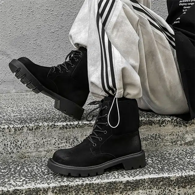 驰狼 大头复古工装 马丁靴 男款