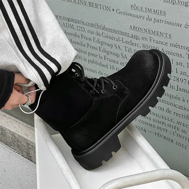 驰狼 大头复古工装 马丁靴 男款