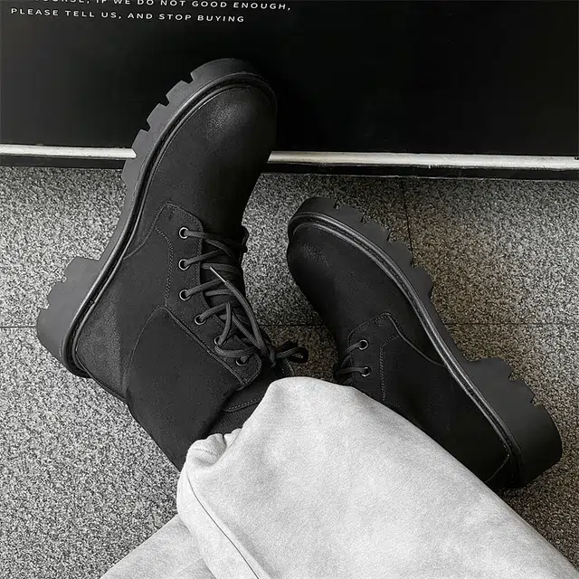 驰狼 大头复古工装 马丁靴 男款