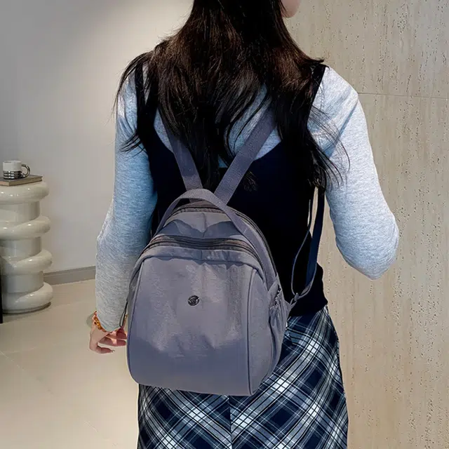 雅鹿 简约时尚旅行出差通勤 尼龙 双肩包 女款 黄色/紫色/白灰色/黑色