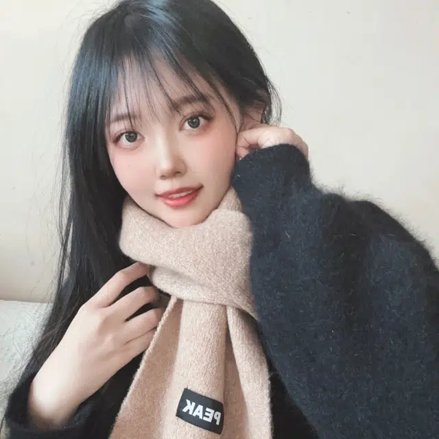 匹克 防寒保暖纯色显气质 绒线围巾 男女同款情侣款 卡其色