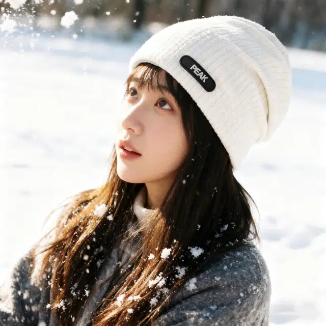 匹克 微标高级感大头围户外运动冷帽护耳保暖防寒防冻加厚加绒耳罩两件套 腈纶 绒线帽 男女同款情侣款