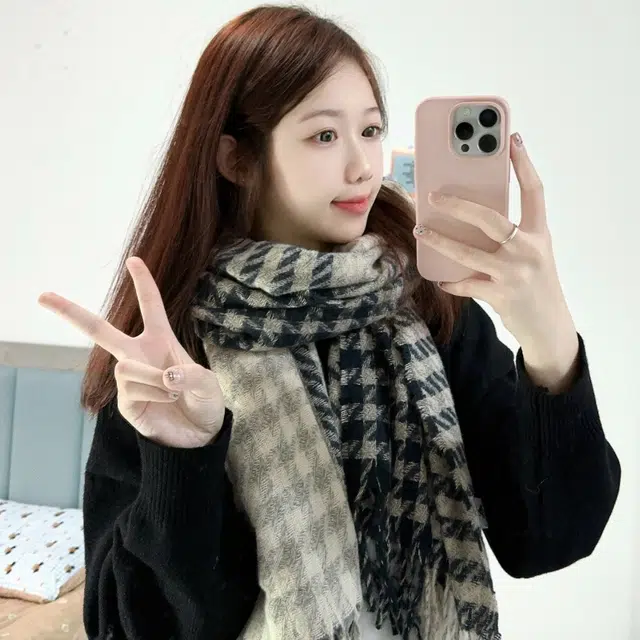 匹克 甜美小清新流苏气质保暖 绒线围巾 女款