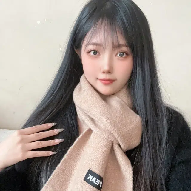 匹克 防寒保暖纯色显气质 绒线围巾 男女同款情侣款 卡其色