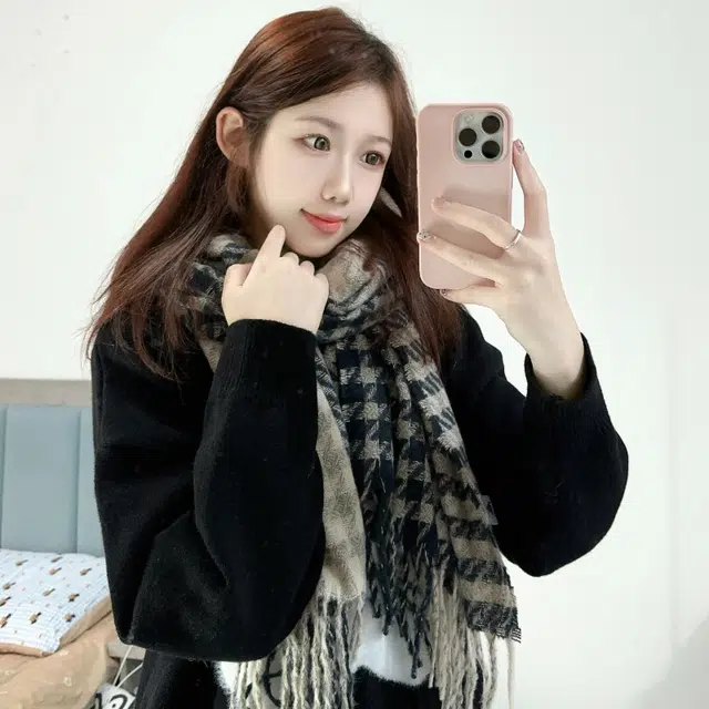 匹克 甜美小清新流苏气质保暖 绒线围巾 女款