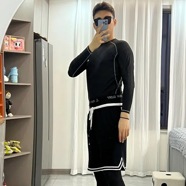 匹克 透气速干弹力塑形紧身长袖长裤健身套装 男款