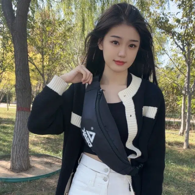 匹克 运动休闲简约百搭微标印花 尼龙 胸包斜挎单肩包 男女同款情侣款 黑色