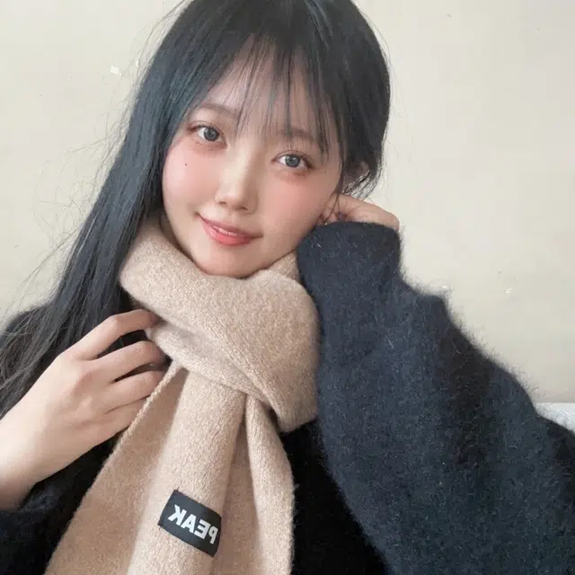匹克 防寒保暖纯色显气质 绒线围巾 男女同款情侣款 卡其色