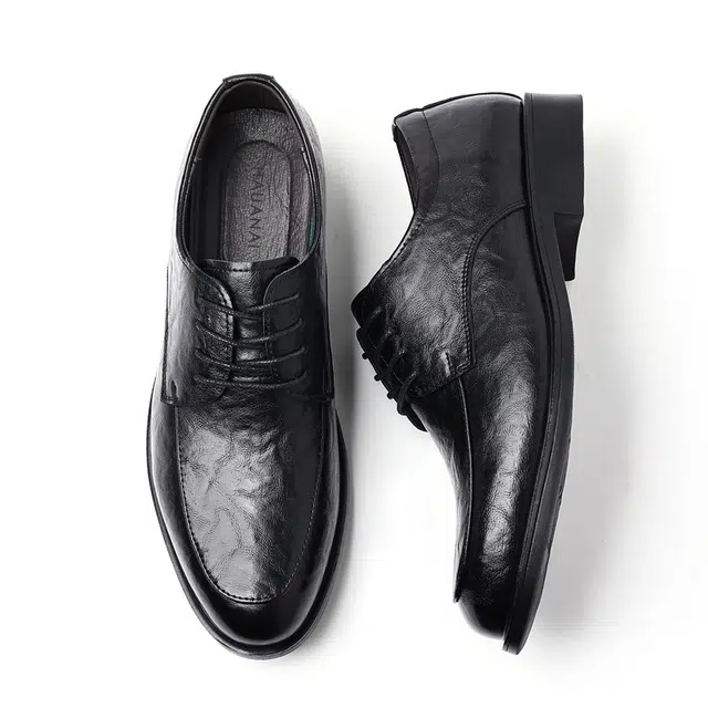 华耐 经典复古手抓纹设计 英伦风百搭精致高级感 商务通勤职场婚礼轻奢 舒适耐磨 休闲皮鞋 男款