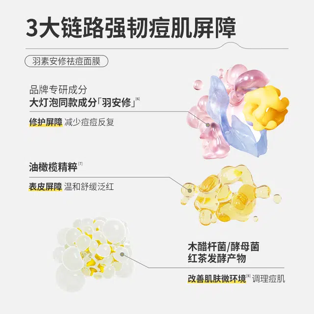 羽素大灯泡焕肤精华液次抛 祛痘舒缓保湿修护控油 痘痘肌油痘肌