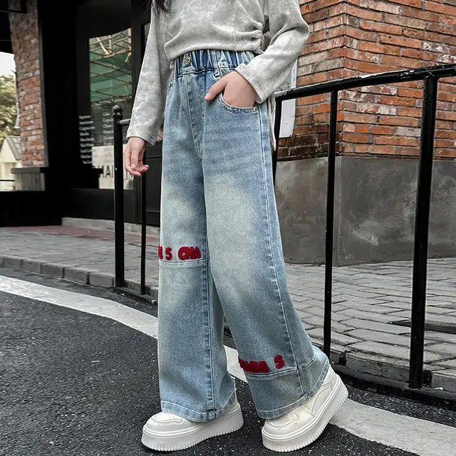 木木屋牛仔裤 洋气舒适休闲百搭 蓝色 儿童款