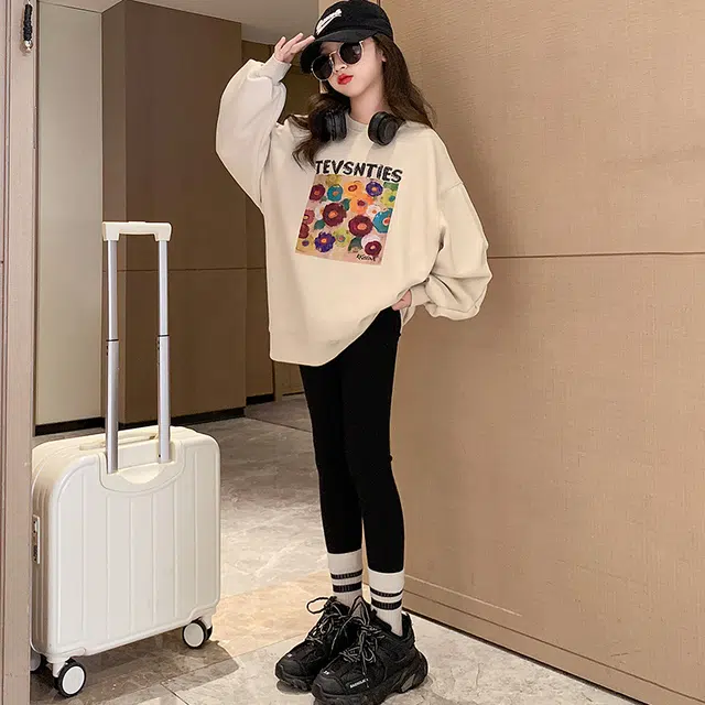 木木屋 舒适宽松潮流洋气百搭卫衣 杏色 青少年
