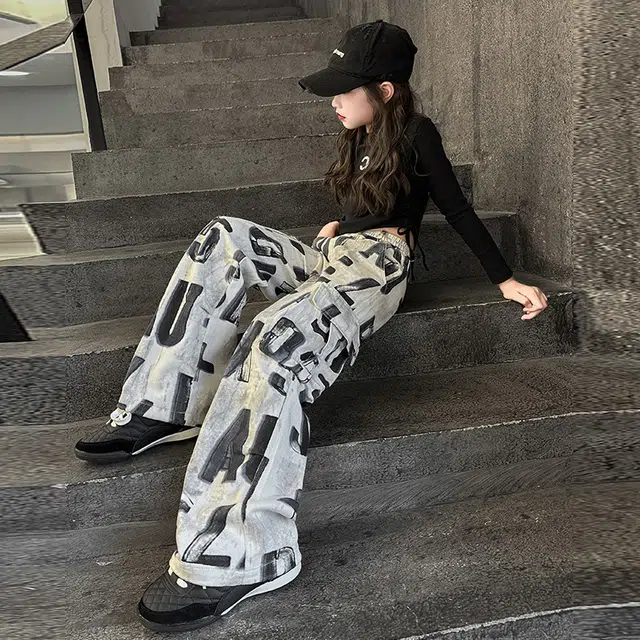木木屋 时尚柔软亲肤洋气百搭个性潮流休闲运动套装 黑白色 青少年