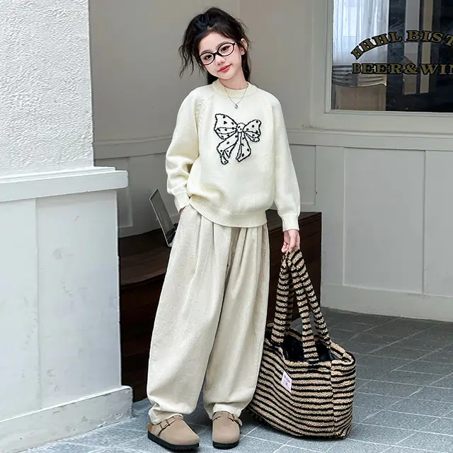 木木屋 舒适潮流洋气百搭纯色毛衣 白色 青少年