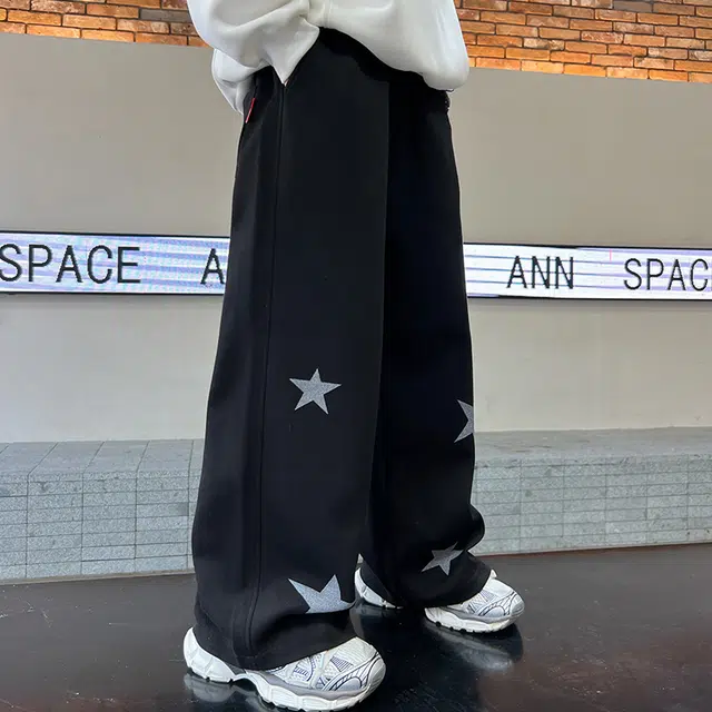 木木屋 松紧腰洋气简约星星牛仔长裤 青少年
