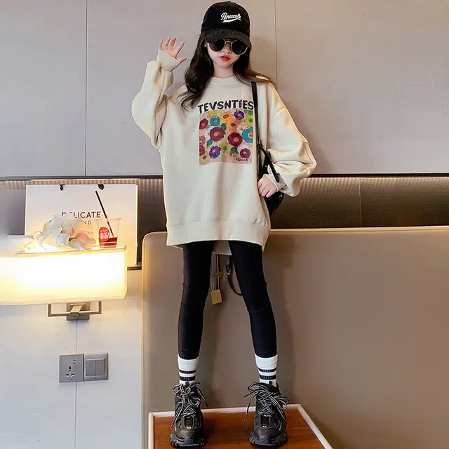 木木屋 舒适宽松潮流洋气百搭卫衣 杏色 青少年