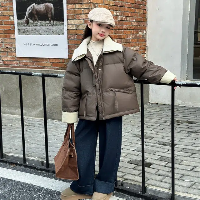 木木屋 翻领时尚洋气长袖羽绒服 青少年