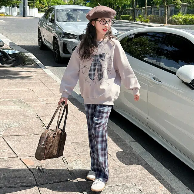 木木屋 圆领舒适百搭上衣透气裤子休闲运动套装 浅灰色 青少年