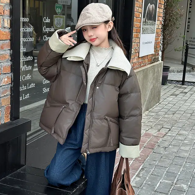 木木屋 翻领时尚洋气长袖羽绒服 青少年