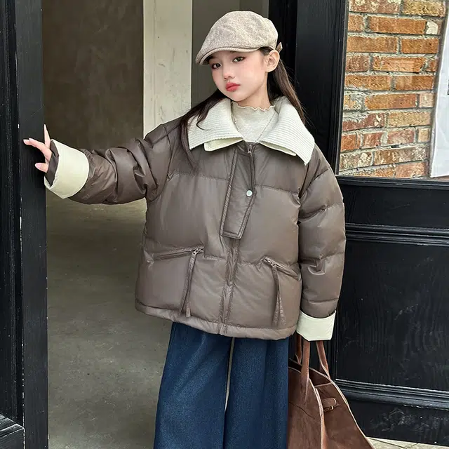 木木屋 翻领时尚洋气长袖羽绒服 青少年