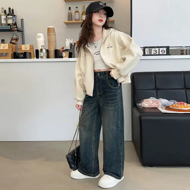 木木屋 舒适亲肤拉链夹克外套 杏色 青少年