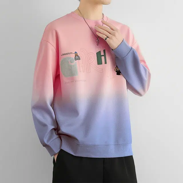 隐狼世家 圆领卡通男士秋冬季潮流印花宽松打底衫春季衣服卫衣 男款