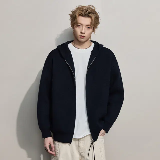 隐狼世家 条纹含羊毛针织衫毛衣男秋冬圆领套头潮牌慵懒休闲情侣外套卫衣 男款