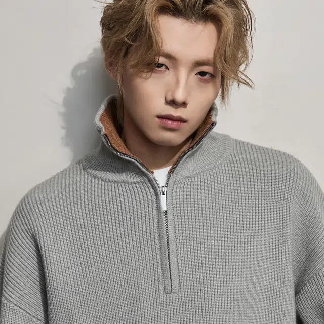 隐狼世家 半拉链高领针织衫男秋冬季灰色通勤慵懒风毛衣情侣休闲外套卫衣 男款
