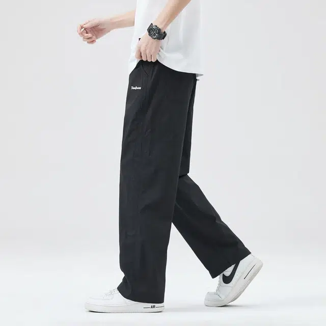 隐狼世家 夏季直筒薄款百搭简约美式潮牌宽松阔腿工装速干休闲裤 男款