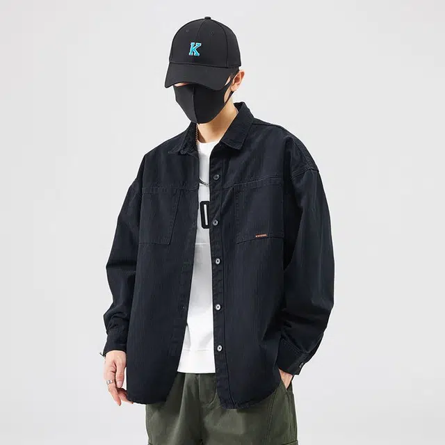 隐狼世家 翻领纯棉休闲服时尚舒适长袖衬衫 男款