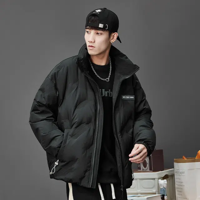 隐狼世家 立领男冬季鸭绒轻薄休闲夹克防风保暖加厚情侣短款外套羽绒服 男款