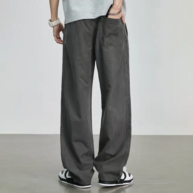 隐狼世家 潮流日系男士夏季薄透气垂感莱赛尔天丝廓形弯刀裤休闲裤 男款